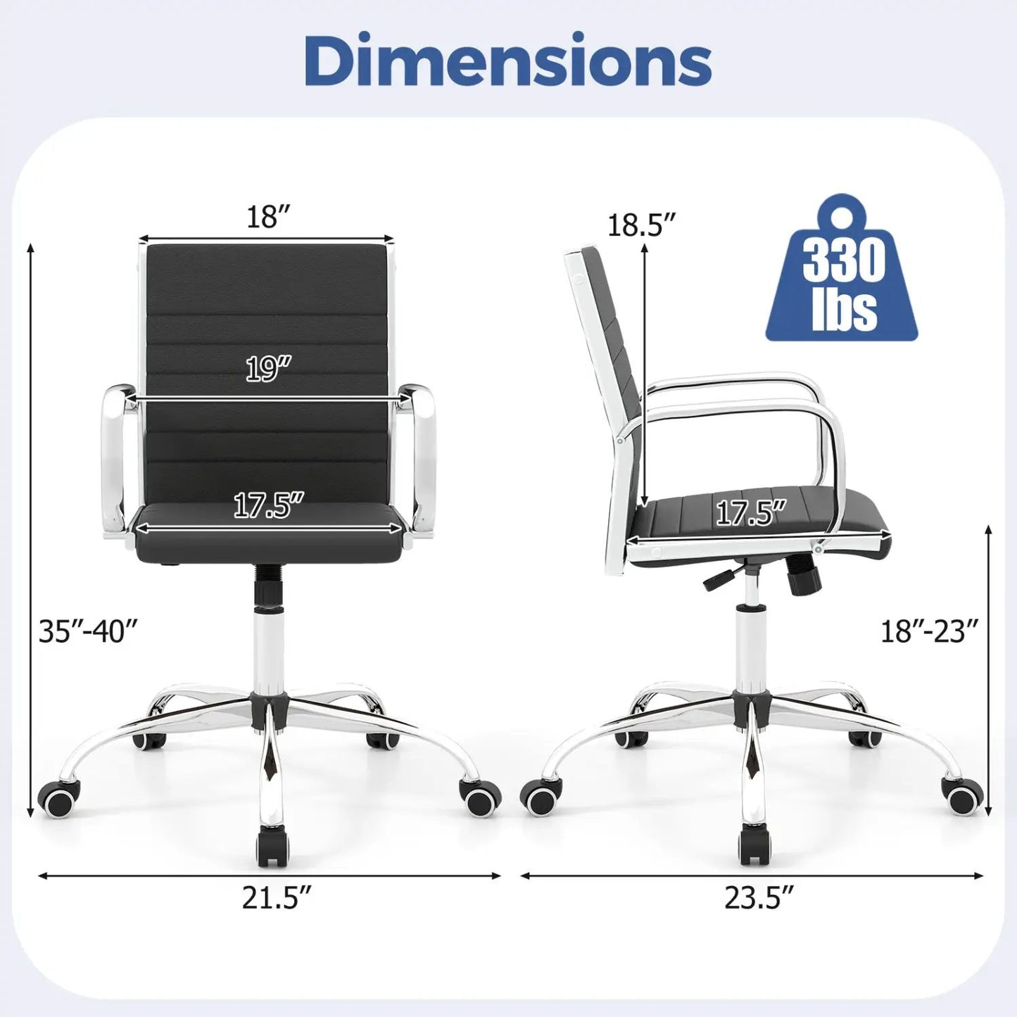 Height Adjustable Office Chair Rocking Backrest