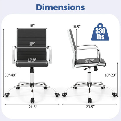 Height Adjustable Office Chair Rocking Backrest