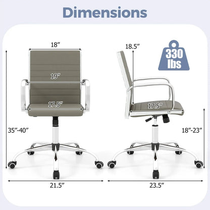 Height Adjustable Office Chair Rocking Backrest