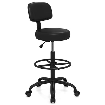 DirectDeals drafting chair with adjustable height, black padded seat and backrest, footring on Tampa Home & Garden Store