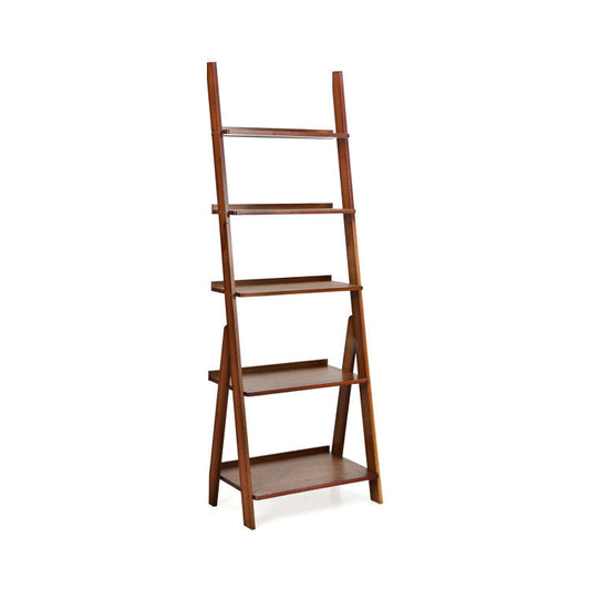 Office Set with 5-Tier Bamboo Ladder Shelf and Electric Standing Computer Desk - Tampa Home & Garden Store