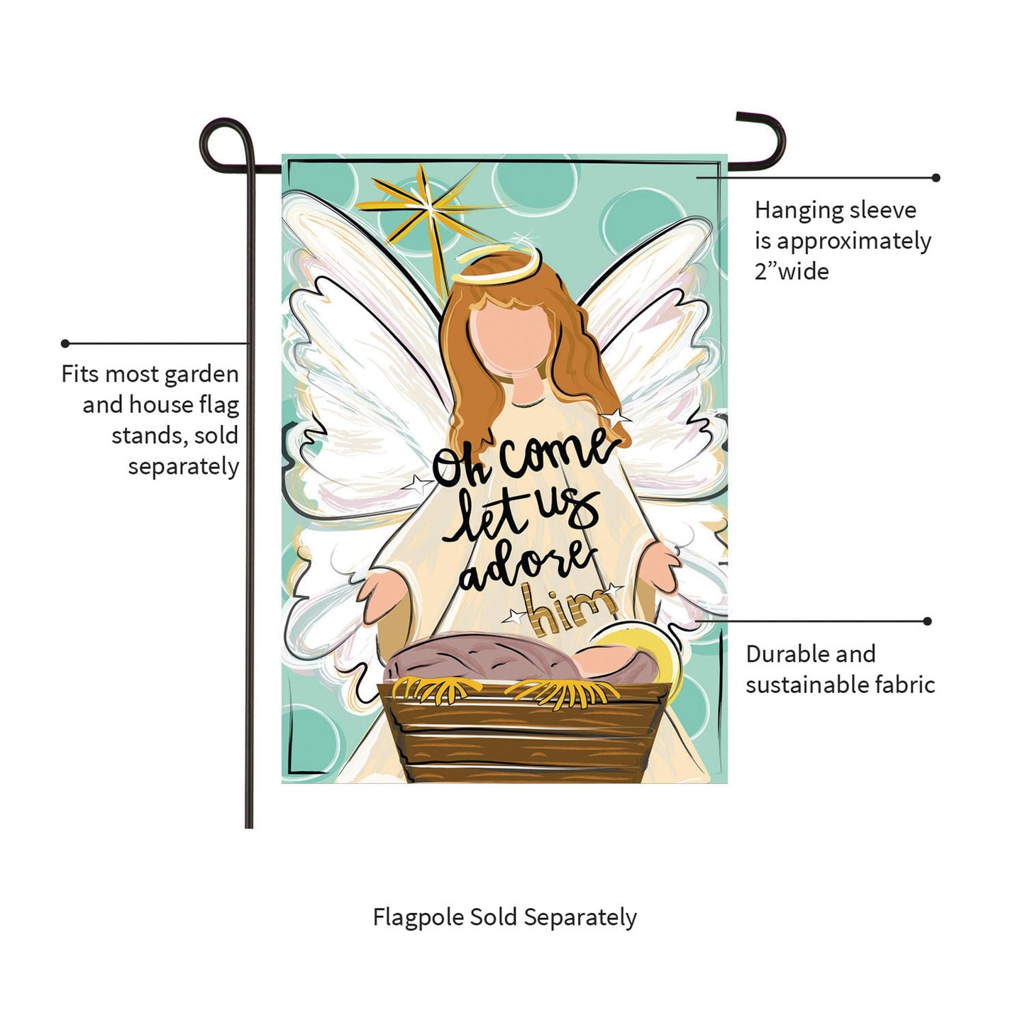 Oh Come Let Us Adore Him Applique Garden Flag - Tampa Home & Garden Store
