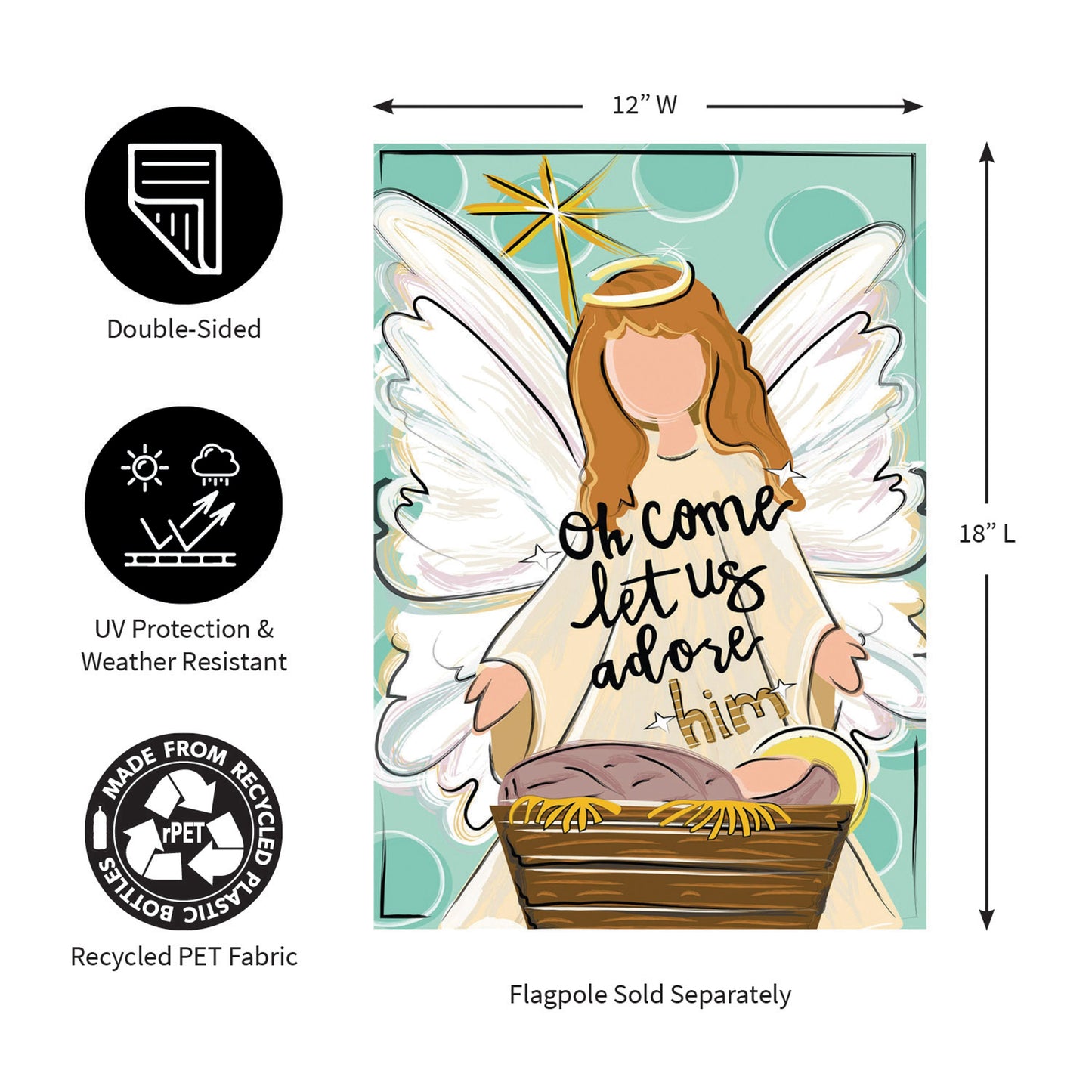 Oh Come Let Us Adore Him Applique Garden Flag - Tampa Home & Garden Store