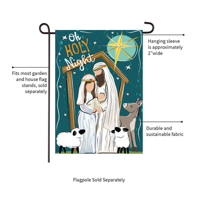 Oh Holy Night Burlap Garden Flag - Tampa Home & Garden Store