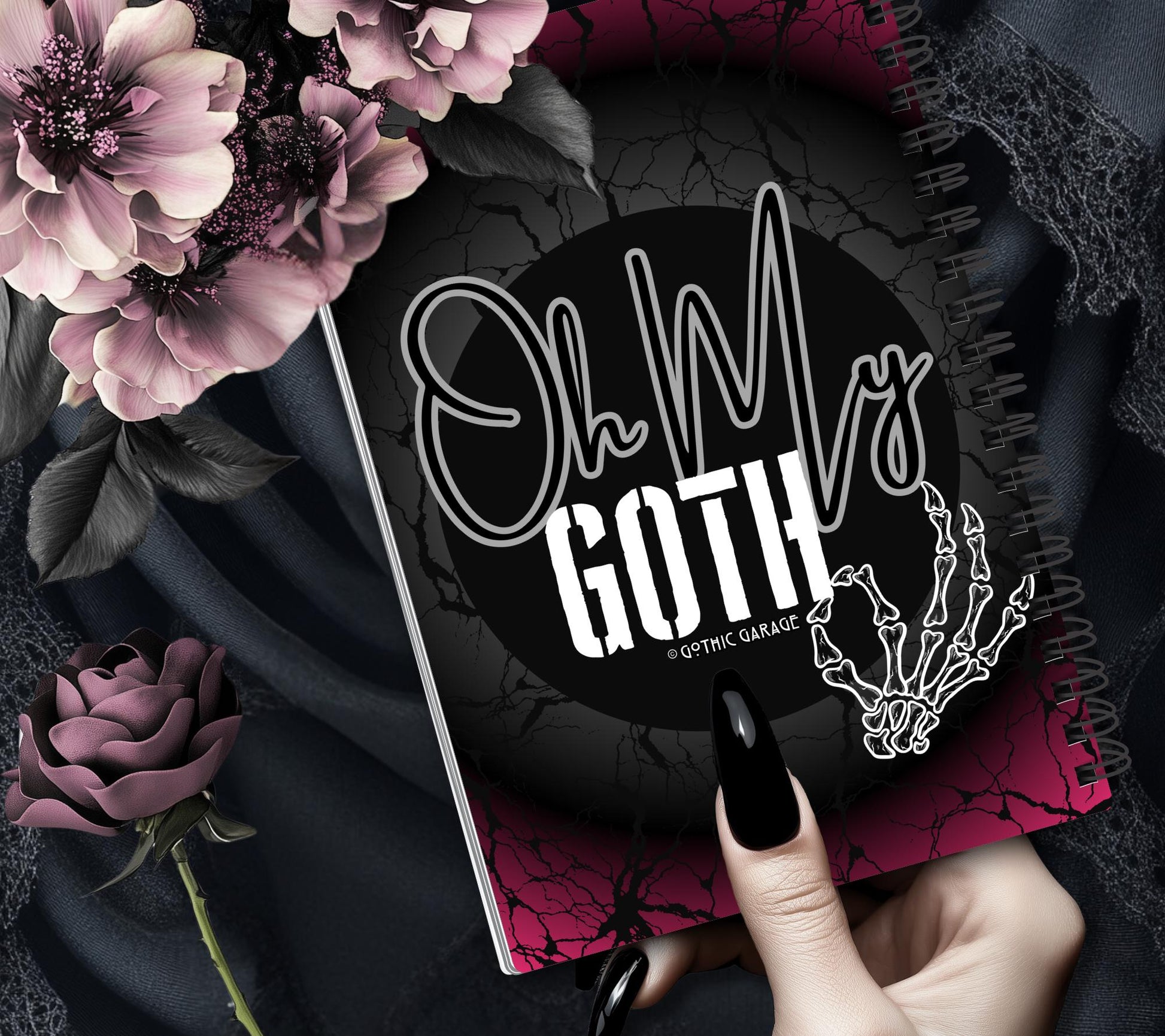 Oh My Goth Skeleton Hand Reusable Sticker Book, Perfect Gift to Personalize,  Sticker Organizer Album - Tampa Home & Garden Store