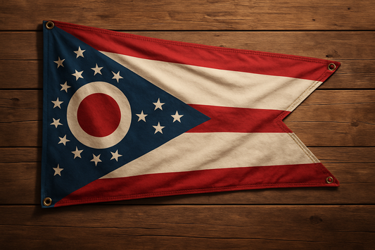 Ohio Flag with Grommets Along the Edges for Wall Hanging - Tampa Home & Garden Store