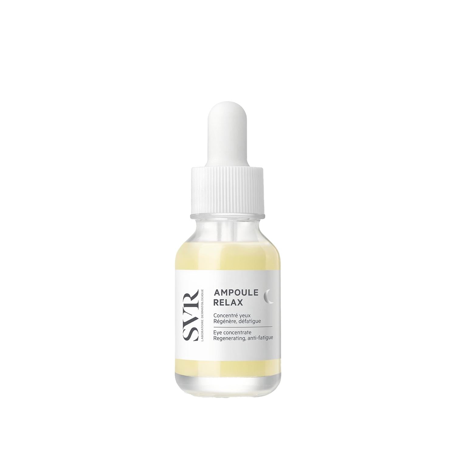 SVR Ampoule Relax Yeux eye care serum bottle with dropper, pale yellow liquid on Tampa Home & Garden Store