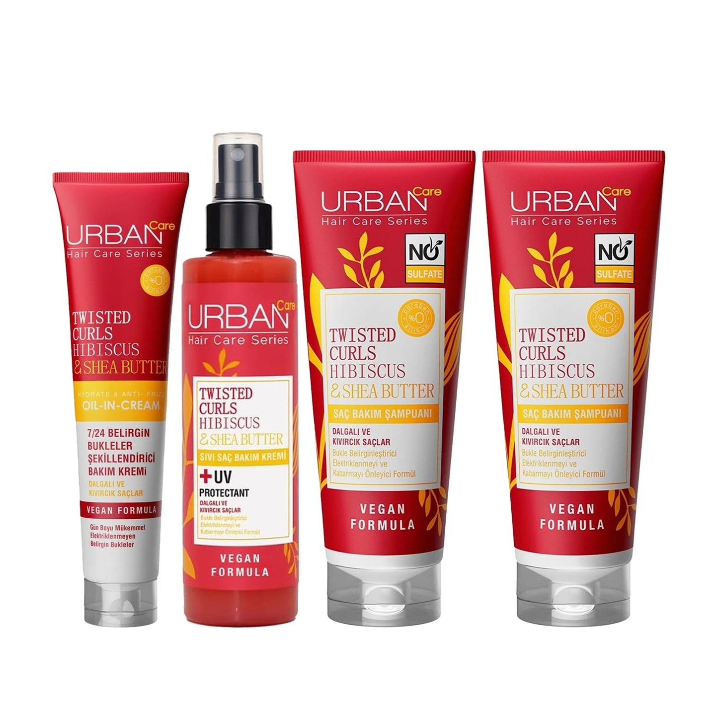 URBAN Care Twisted Curls Hibiscus & Shea Butter set for curly & wavy hair vegan formula 4-piece on Tampa Home & Garden Store