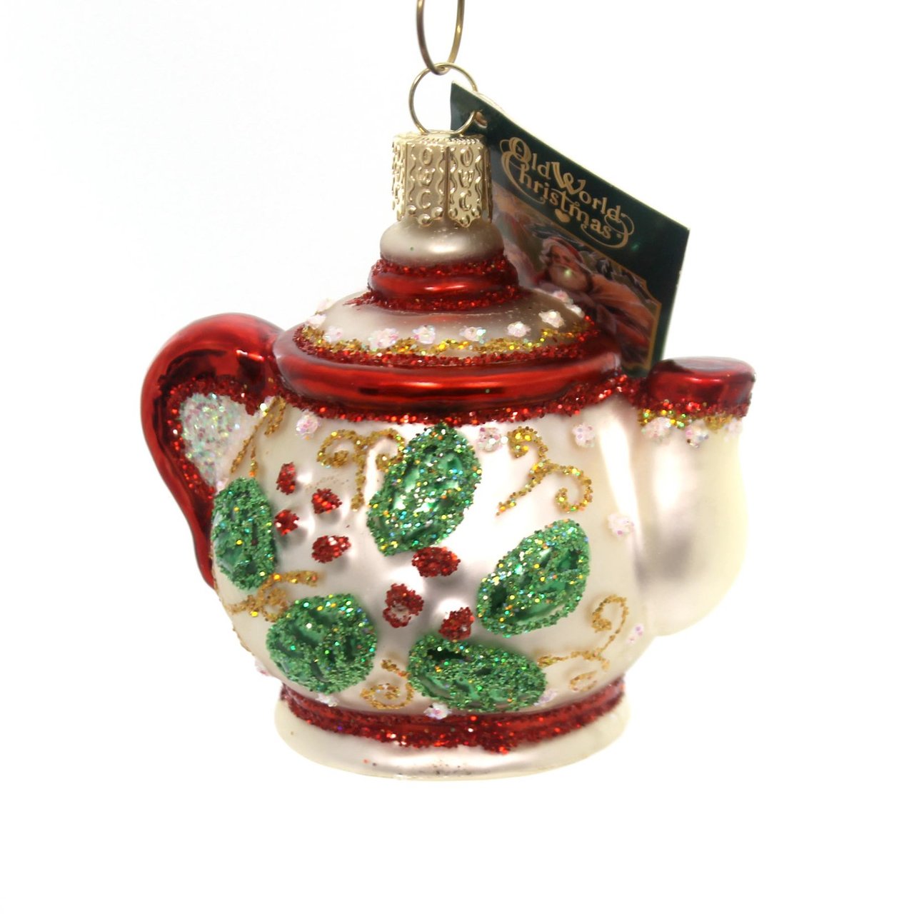 Old World Christmas Holly Teapot - Tampa Home & Garden Store