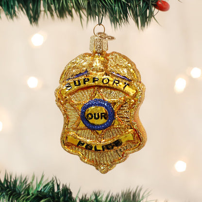 Old World Christmas Police Badge - Tampa Home & Garden Store