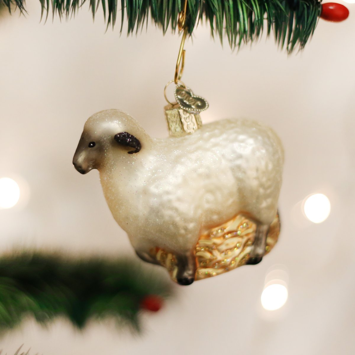 Old World Christmas Sheep Glass Ornament - Tampa Home & Garden Store