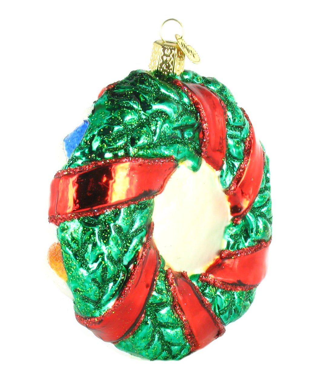 Old World Christmas Snowman Family Wreath Glass Ornament - Tampa Home & Garden Store