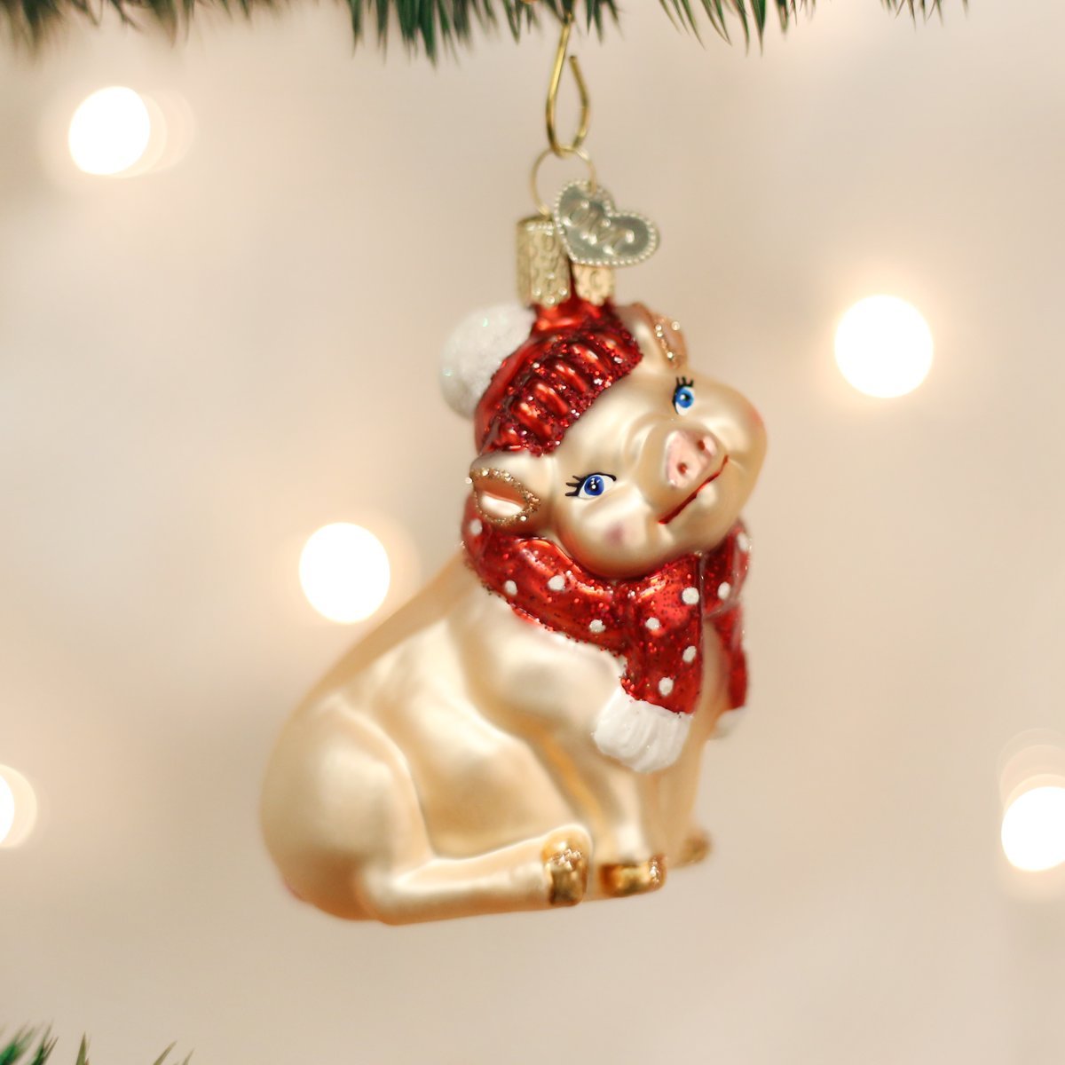 Old World Christmas Snowy Pig - Tampa Home & Garden Store