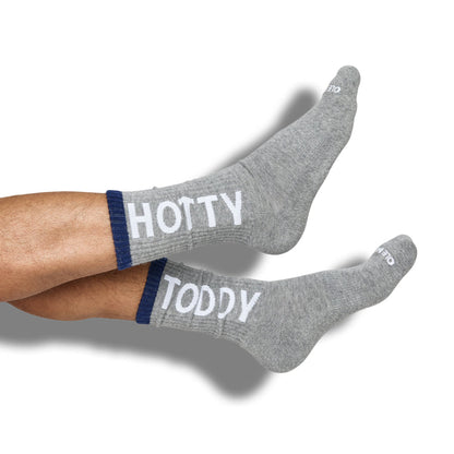 Ole Miss Square 4-Pack DeadSoxy gray crew socks HOTTY TODDY, licensed college socks, 2 socks on Tampa Home & Garden Store