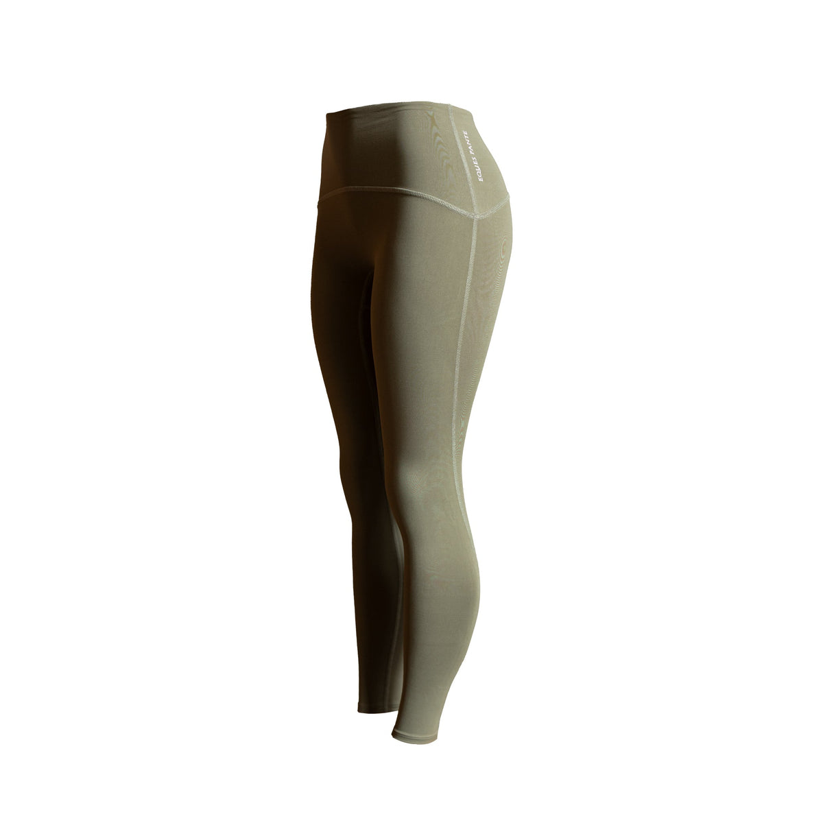 Equestrian Underwear Full Length legging in olive green with visible flatlock seams Eques Pante on Tampa Home & Garden Store
