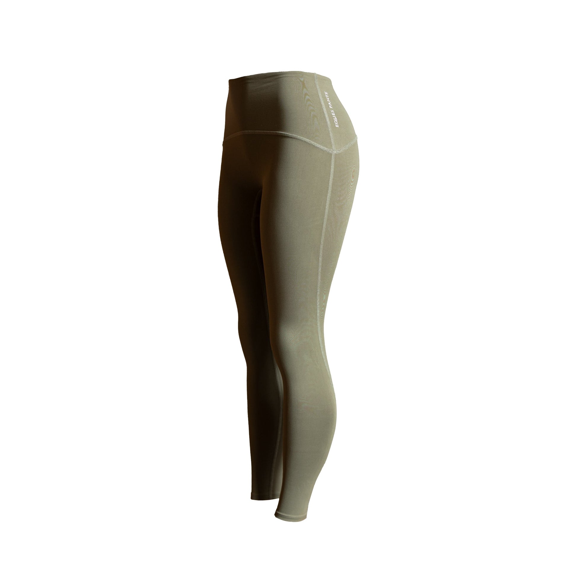 Equestrian Underwear Full Length legging in olive green with visible flatlock seams Eques Pante on Tampa Home & Garden Store