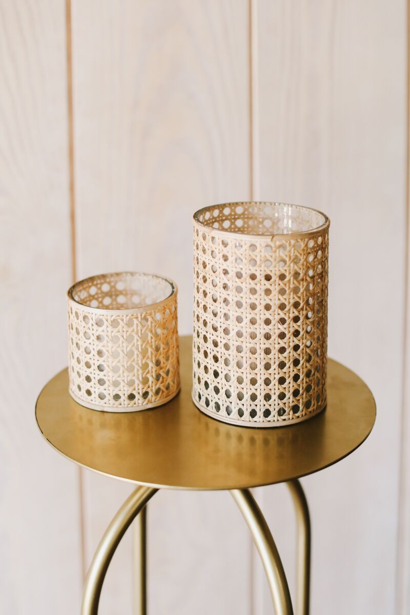 Oliver Cane Votive Candle Holder - Tampa Home & Garden Store