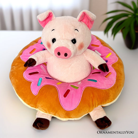 Ollie Oinker the Pig Plushie, Adorable 12" Donut Ring Stuffed Animal for Kids’ Gifts - Tampa Home & Garden Store