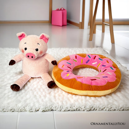 Ollie Oinker the Pig Plushie, Adorable 12" Donut Ring Stuffed Animal for Kids’ Gifts - Tampa Home & Garden Store