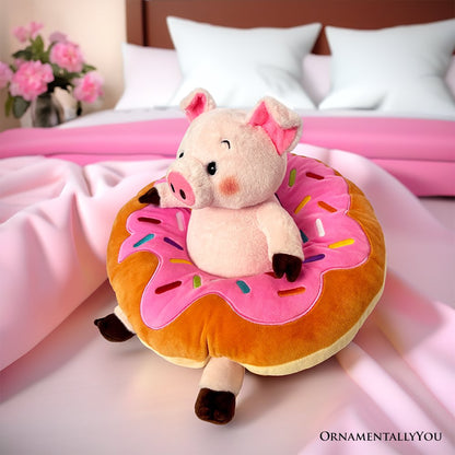 Ollie Oinker the Pig Plushie, Adorable 12" Donut Ring Stuffed Animal for Kids’ Gifts - Tampa Home & Garden Store