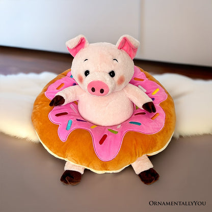 Ollie Oinker the Pig Plushie, Adorable 12" Donut Ring Stuffed Animal for Kids’ Gifts - Tampa Home & Garden Store