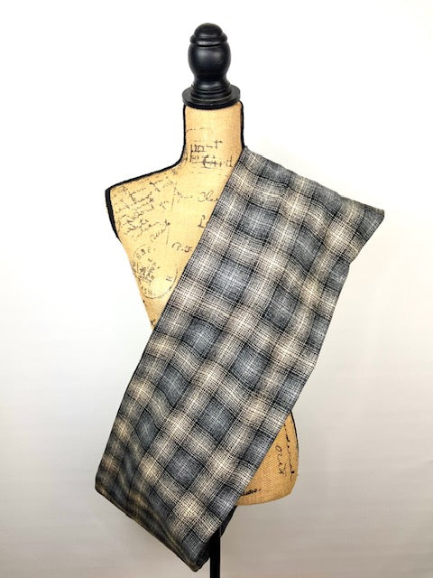 Ombre of Light Smoky Grey and Sandy Tan Plaid Flannel Infinity or Blanket Scarf - Tampa Home & Garden Store