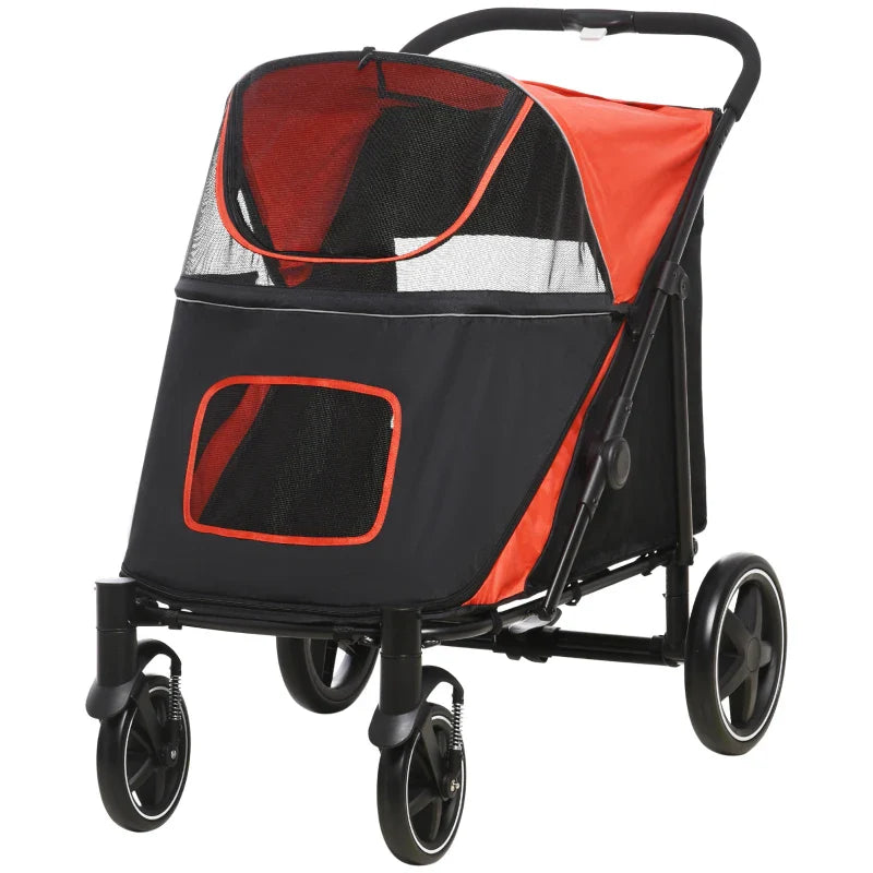 One-Click Foldable Stroller for Large Medium Small Dogs, Pet, Cats with Storage - Tampa Home & Garden Store