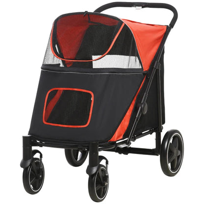 One-Click Foldable Stroller for Large Medium Small Dogs, Pet, Cats with Storage - Tampa Home & Garden Store