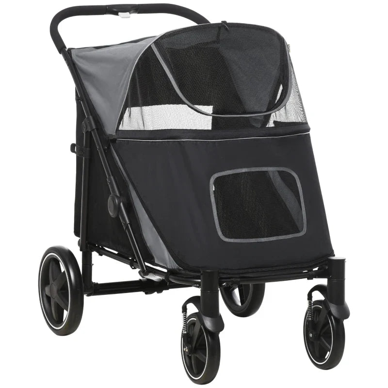 One-Click Foldable Stroller for Large Medium Small Dogs, Pet, Cats with Storage - Tampa Home & Garden Store