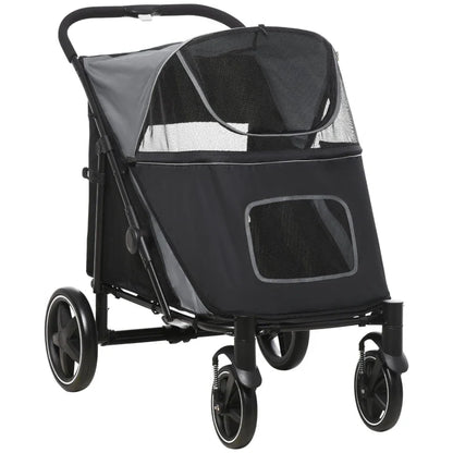 One-Click Foldable Stroller for Large Medium Small Dogs, Pet, Cats with Storage - Tampa Home & Garden Store