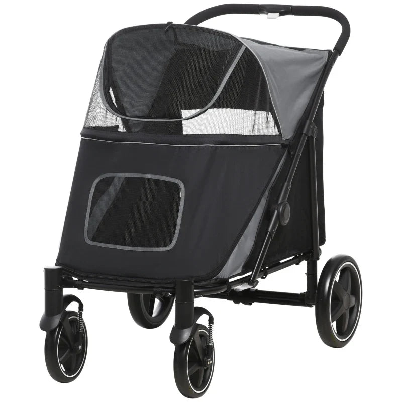 One-Click Foldable Stroller for Large Medium Small Dogs, Pet, Cats with Storage - Tampa Home & Garden Store
