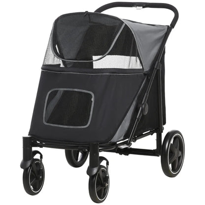 One-Click Foldable Stroller for Large Medium Small Dogs, Pet, Cats with Storage - Tampa Home & Garden Store