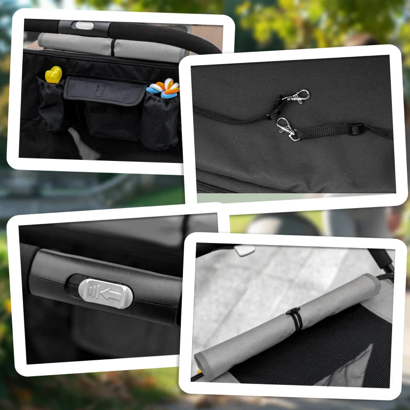 One-Click Foldable Stroller for Large Medium Small Dogs, Pet, Cats with Storage - Tampa Home & Garden Store
