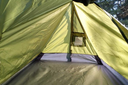 Trekker Tent 1A Backpacking Tent lime green mesh window River Country Gear on Tampa Home & Garden Store