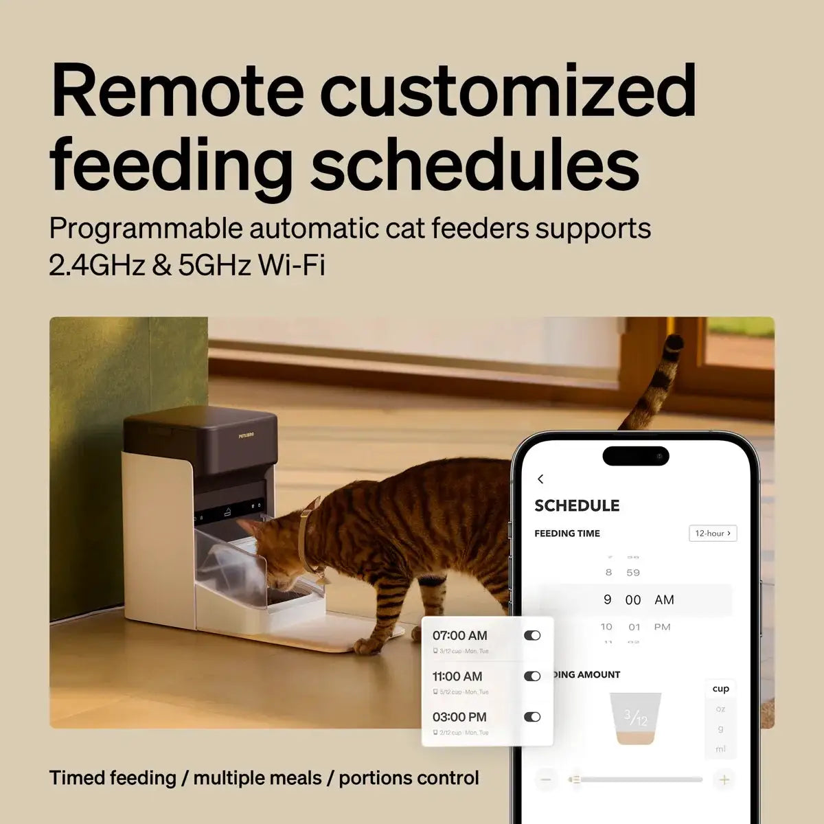 RFID automatic smart pet feeder from Max & Rex, app-controlled feeding schedule on Tampa Home & Garden Store