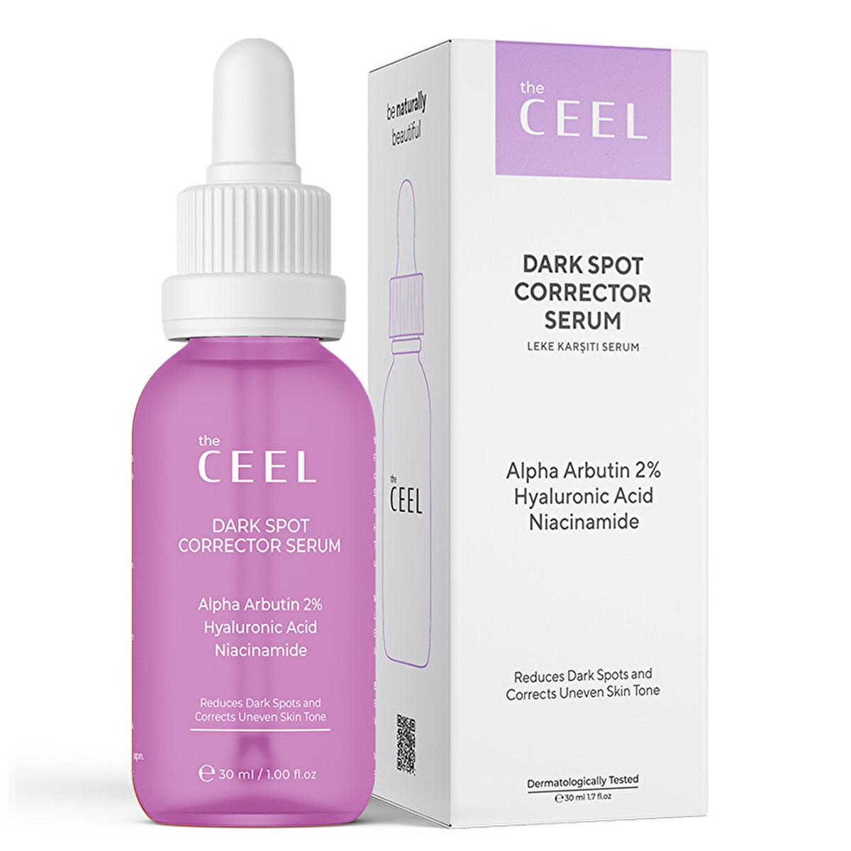The CEEL Dark Spot Corrector Serum bottle with dropper in purple, 30 ml on Tampa Home & Garden Store