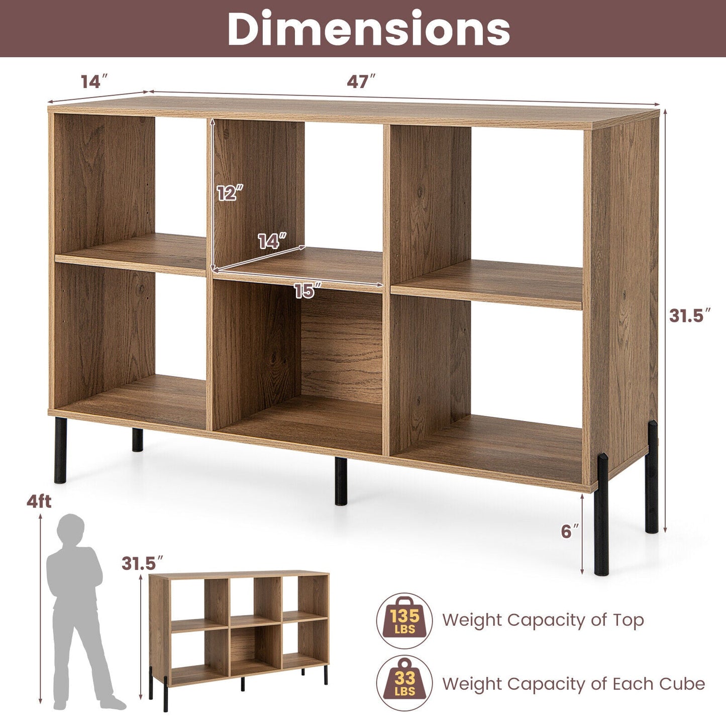 Estantería Abierta con Cajón para Estudio-Natural