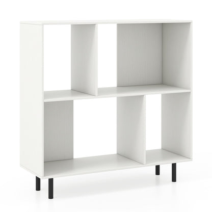 Open Shelf Bookcase with 4 Compartments-Black