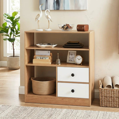 Storage Cabinet with 3 Shelves and 2 Drawers
