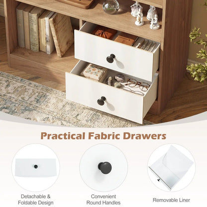 Storage Cabinet with 3 Shelves and 2 Drawers