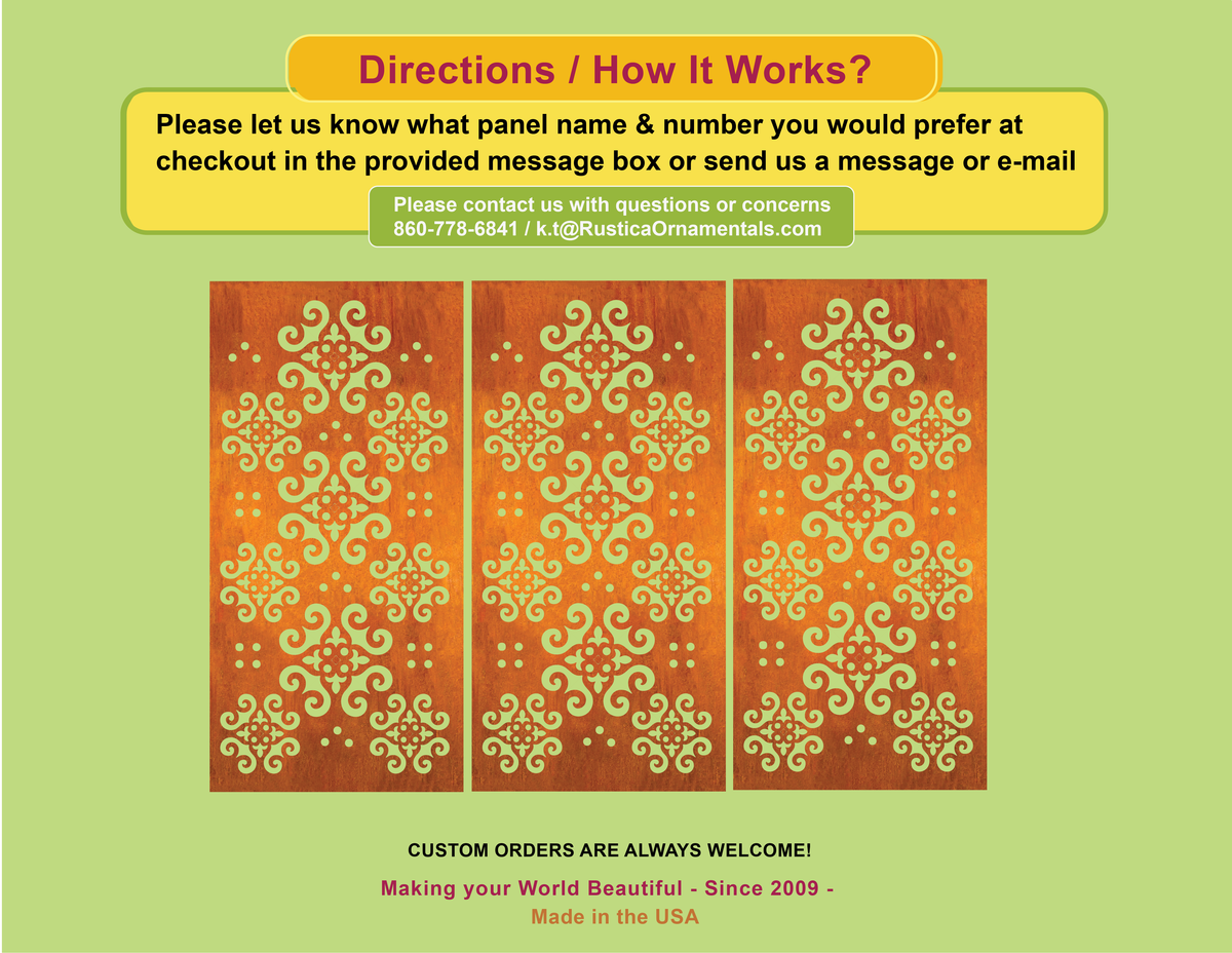 Outdoor metal privacy screen panel Optimum set of 3 in orange wood-grain with cream pattern on Tampa Home & Garden Store