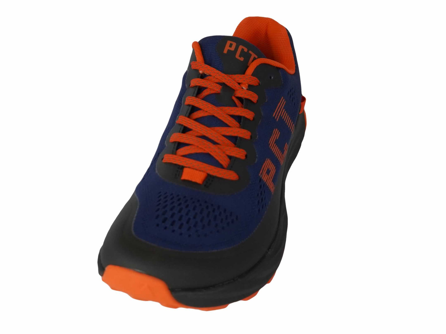 PCT Trail Shoe blue mesh upper with orange laces and lining on Tampa Home & Garden Store