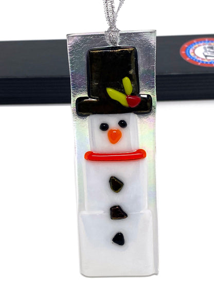 Adorno de cristal hecho a mano - Frosty el muñeco de nieve