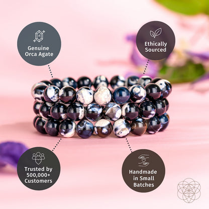 Pulsera exótica de ágata orca de sanación profunda