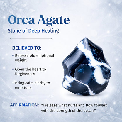 Pulsera exótica de ágata orca de sanación profunda