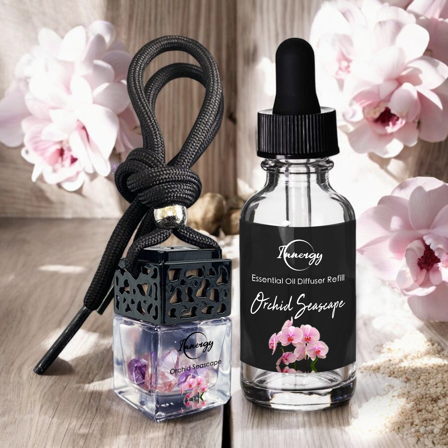 Orchid Seascape Crystal-Enhanced Oil Diffuser, Car Air Freshener, 8ml - Tampa Home & Garden Store