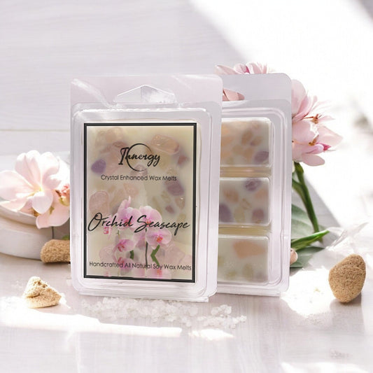 Orchid Seascape Crystal-Enhanced Premium Coconut-Soy Wax Melts - Tampa Home & Garden Store