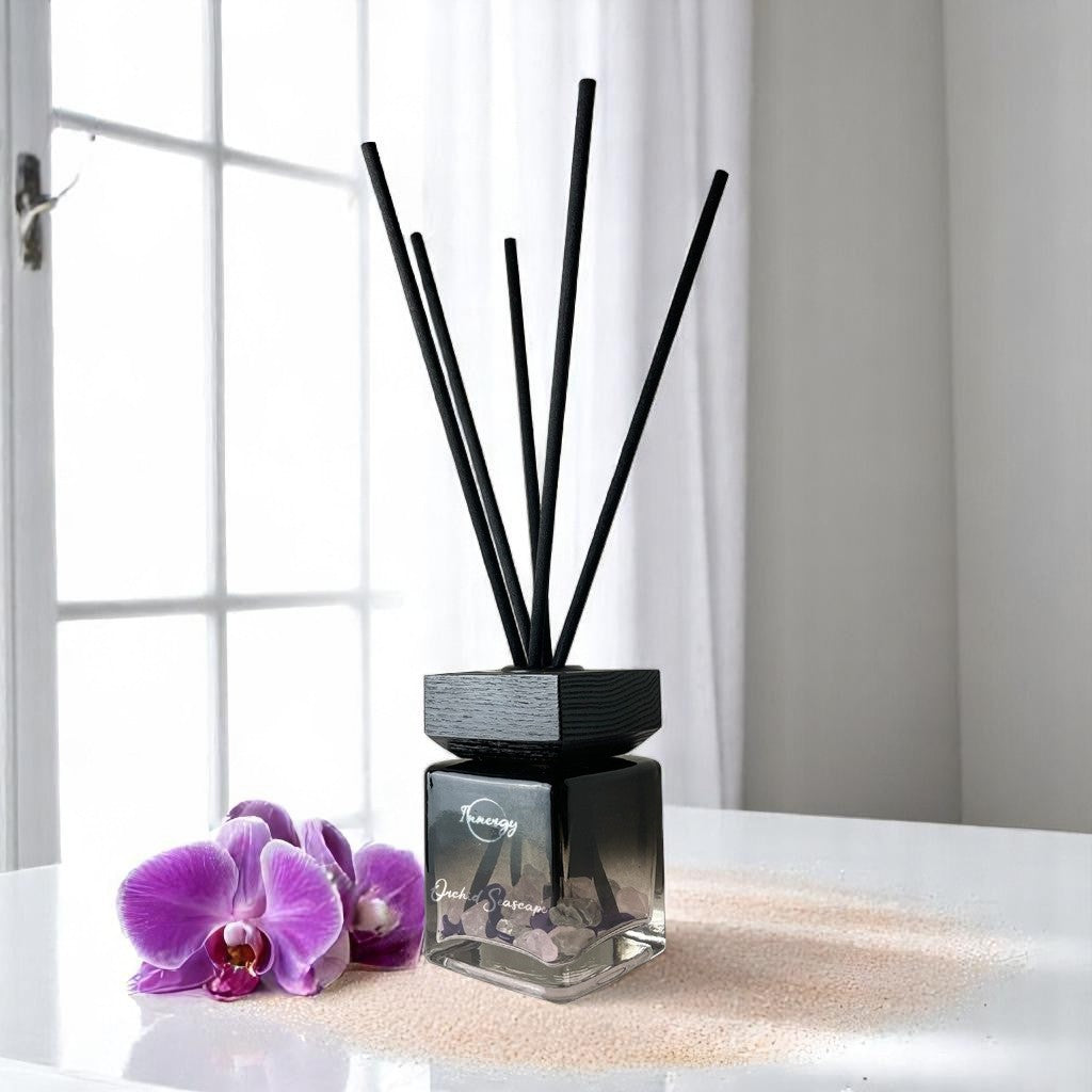 Orchid Seascape Crystal-Enhanced Reed Oil Diffuser, 100ml - Tampa Home & Garden Store