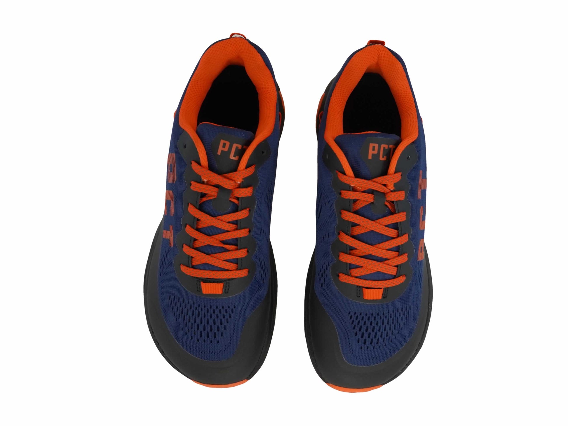 PCT Trail Shoe blue and orange with mesh upper and bright orange laces on Tampa Home & Garden Store