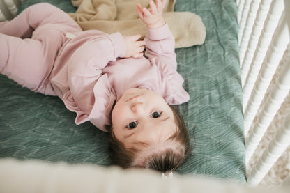 Organic Bamboo Blend Crib Sheet in Beanstalk - Tampa Home & Garden Store